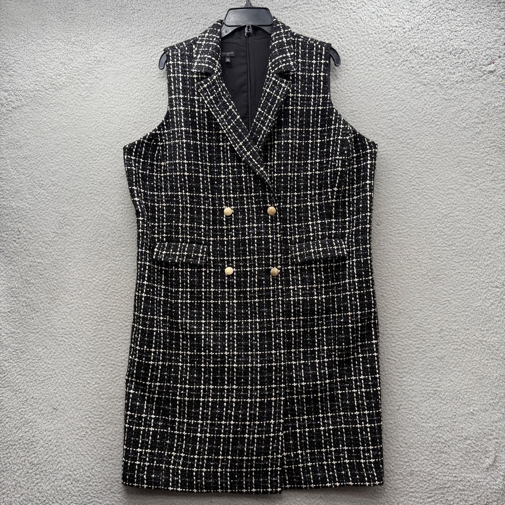 Talbots Black and White Plaid Dress